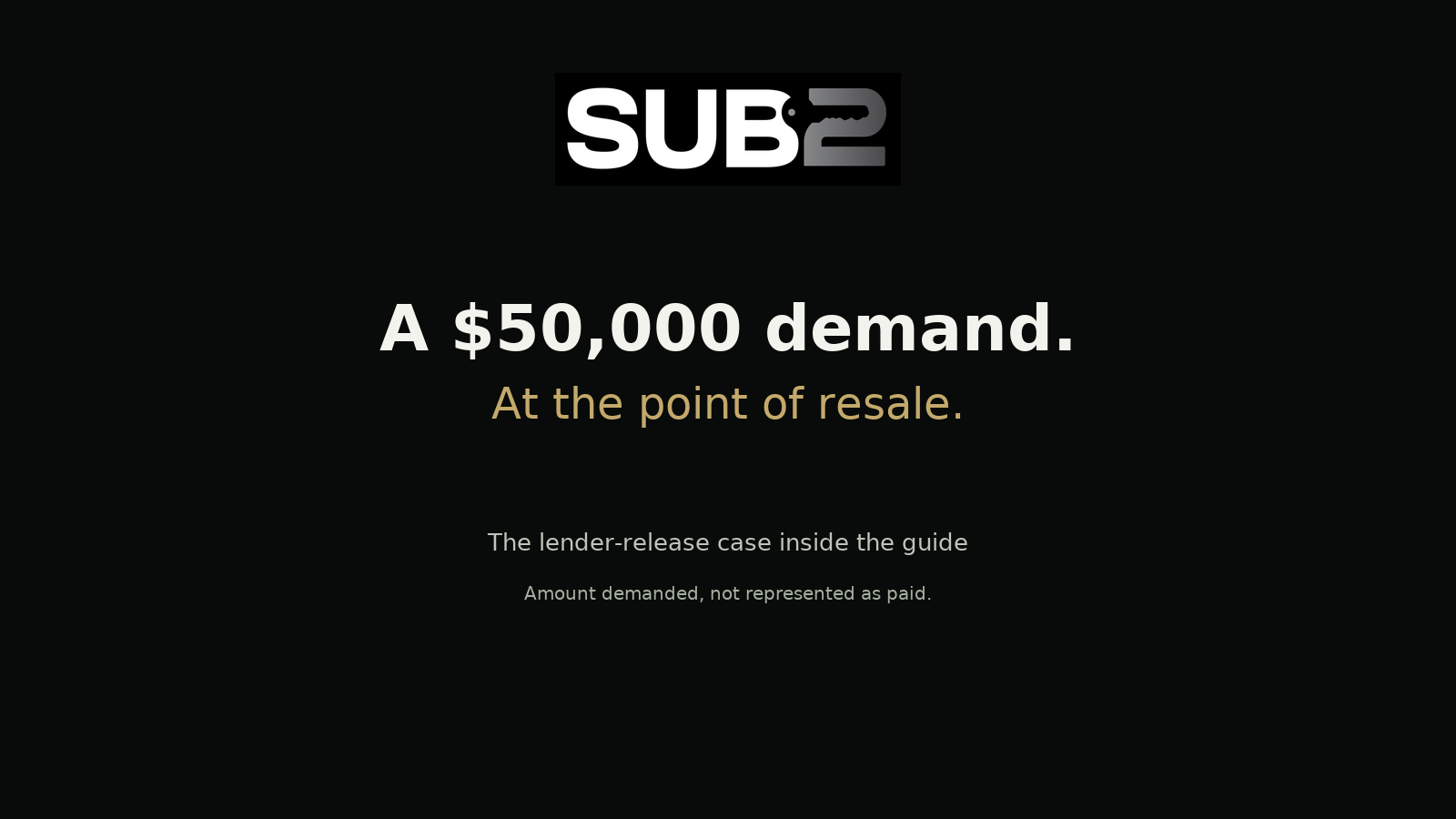 Lender-release guide preview showing $50,000 demanded
